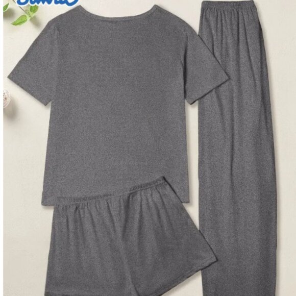 Hello Kitty Pajama Set 3 Piece Grey NWT - Picture 4 of 4